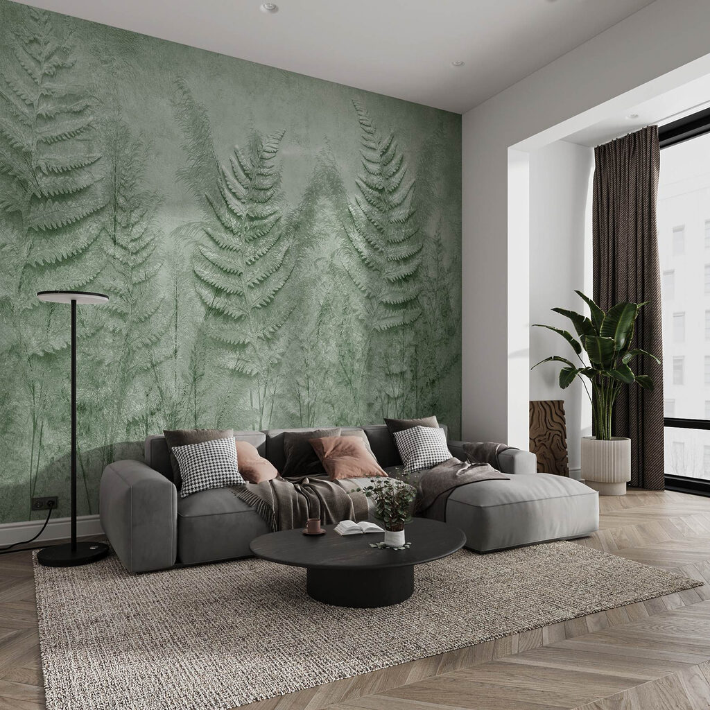 Fern fronds in a wall