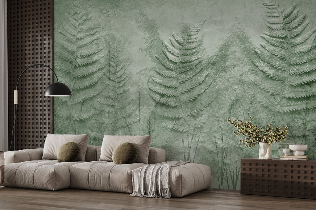 Fern fronds in a wall