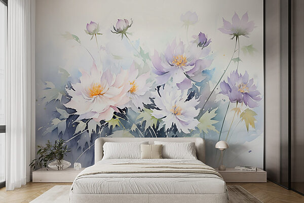 Pittura di fiori su sfondo bianco Pittura di fiori su sfondo bianco
