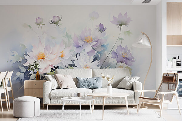 Pittura di fiori su sfondo bianco Pittura di fiori su sfondo bianco