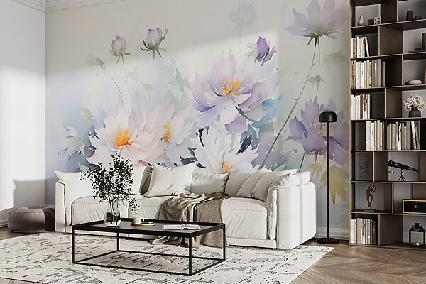 Pittura di fiori su sfondo bianco Pittura di fiori su sfondo bianco