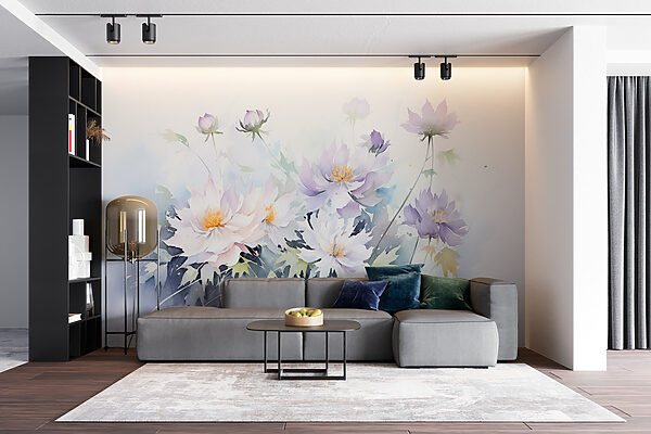 Pittura di fiori su sfondo bianco Pittura di fiori su sfondo bianco