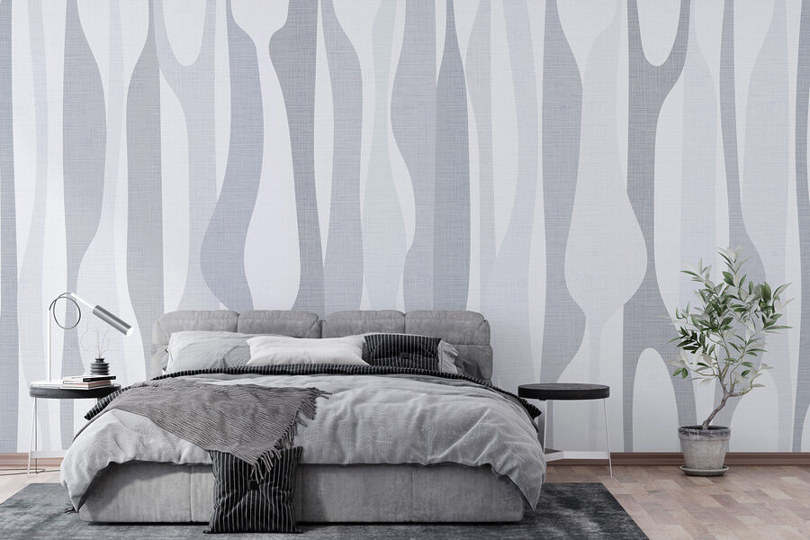 Tessuto bianco e grigio con motivo