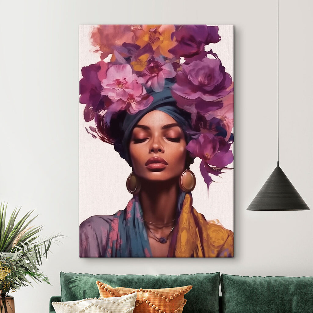 Woman with flowers on her head Woman with flowers on her head
