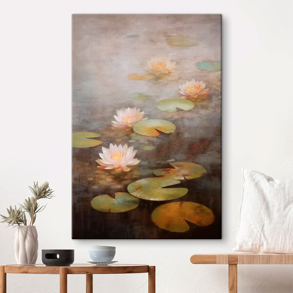 Quadri Quadri Fiori di ninfea e foglie di ninfea (COD: s43045)