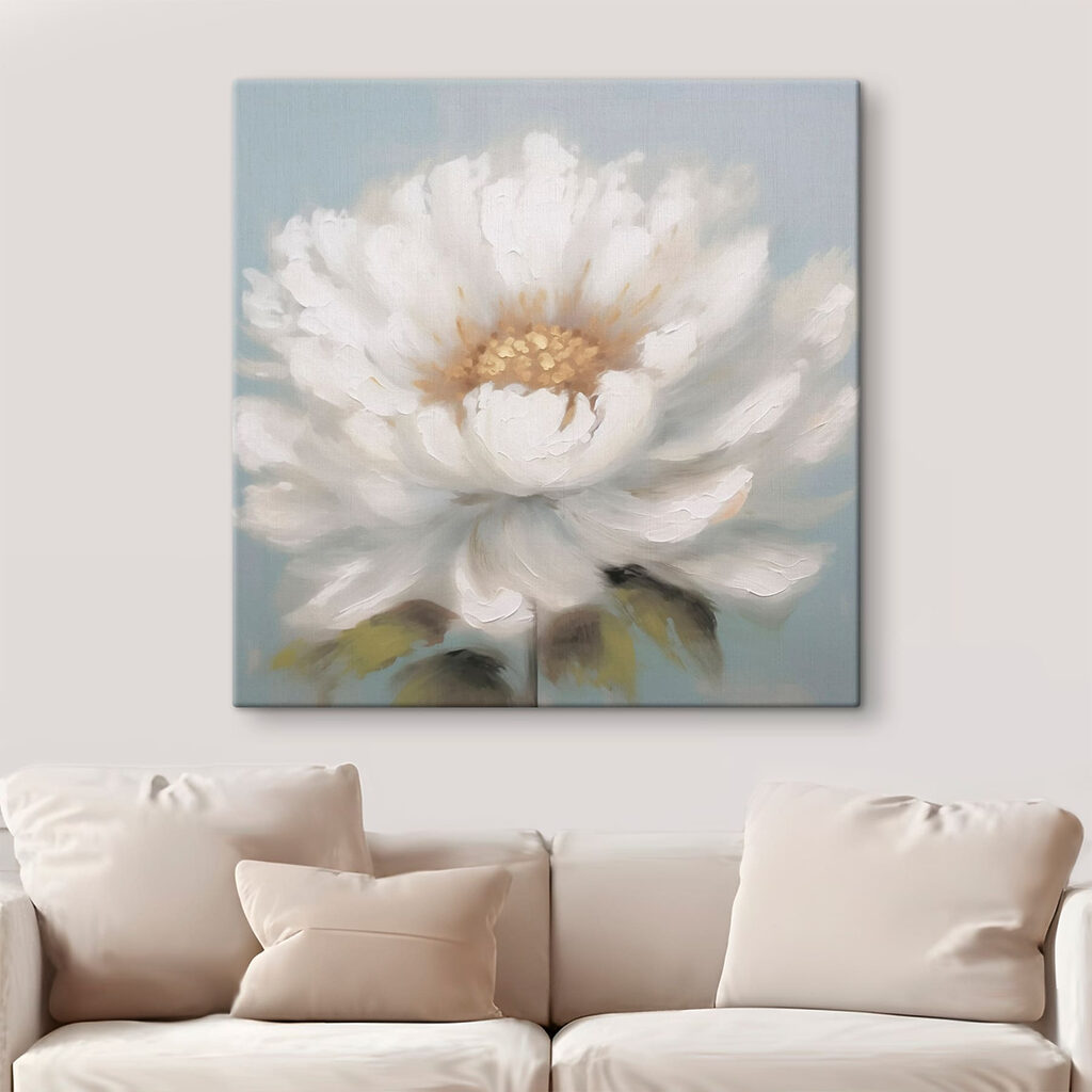 White flower with yellow center