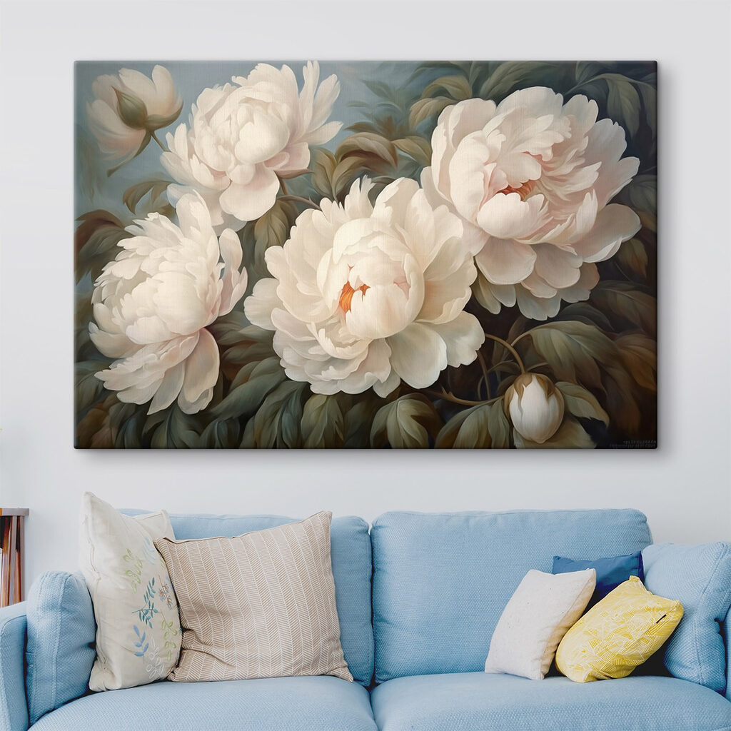 Painting of white flowers Painting of white flowers