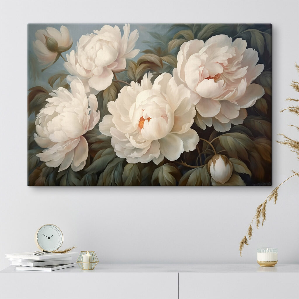Painting of white flowers Painting of white flowers