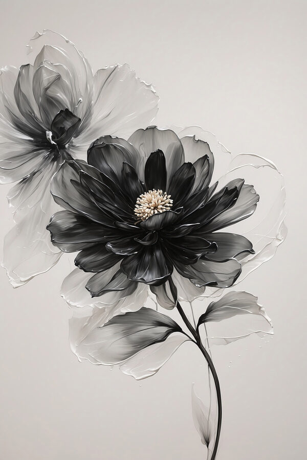 Black and white flower