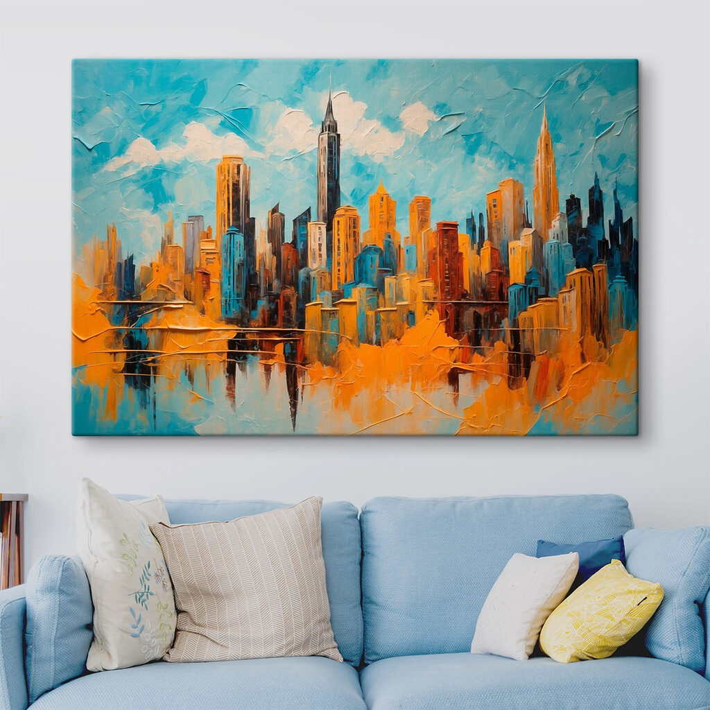 Painting of a city Painting of a city
