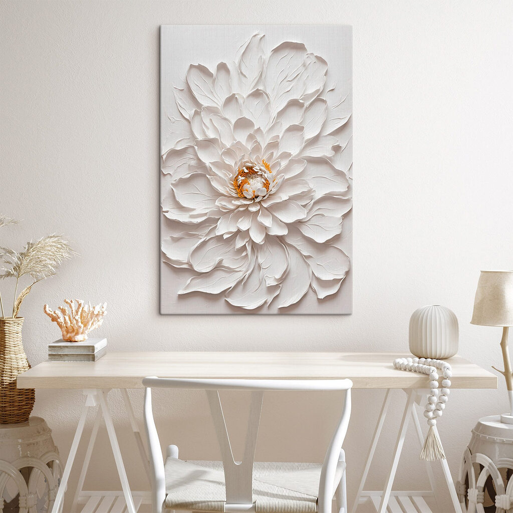 White flower with yellow center