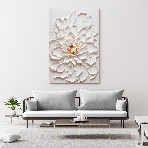 White flower with yellow center