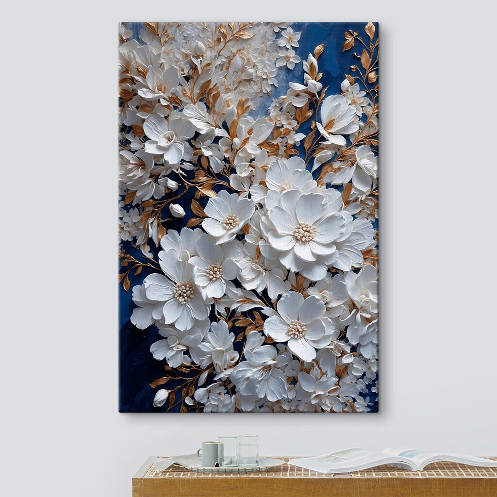 Delicate blooms on a rich backdrop