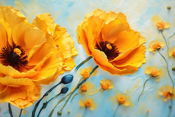 Vibrant blooms enhance serene backdrop Vibrant blooms enhance serene backdrop