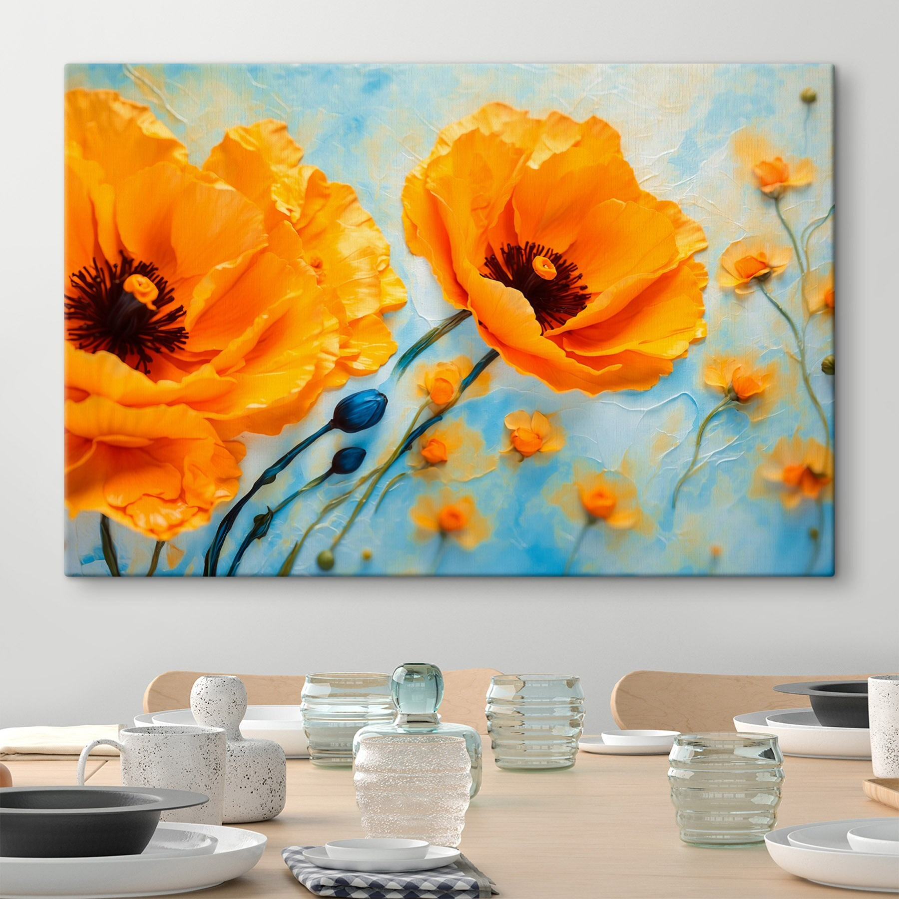 Vibrant blooms enhance serene backdrop Vibrant blooms enhance serene backdrop