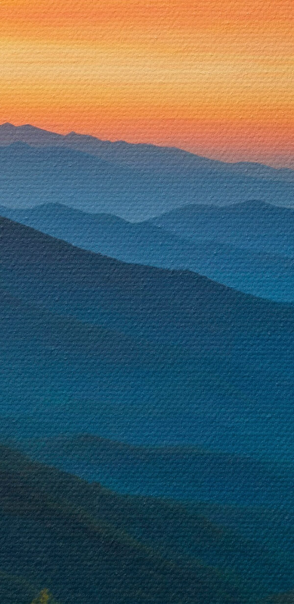 Landscape of mountains and trees