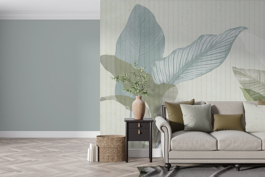 Lush foliage in soft pastel tones