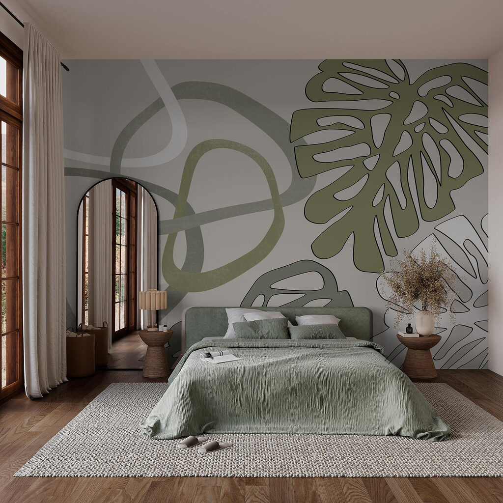 Abstract shapes with botanical elements Abstract shapes with botanical elements