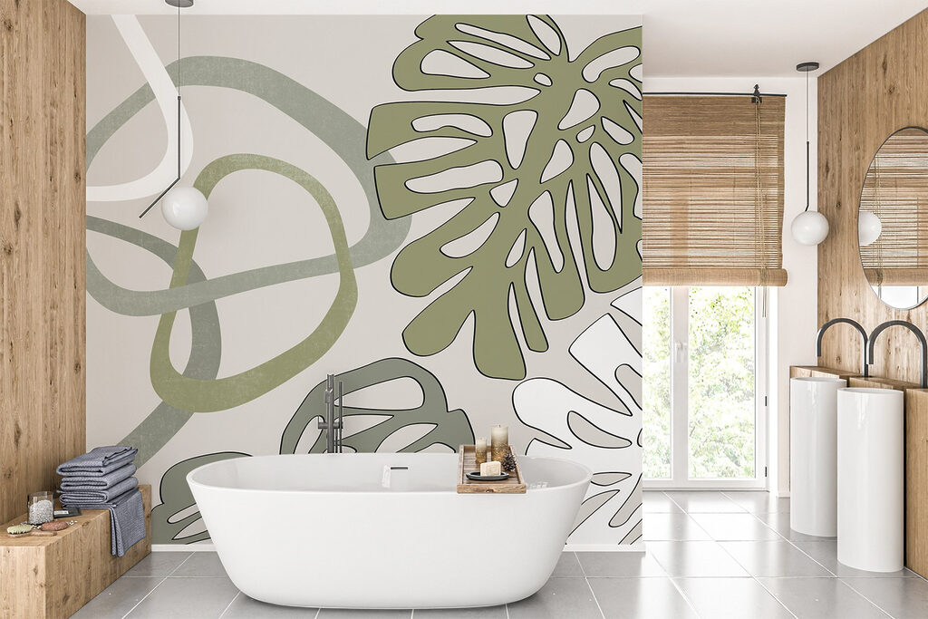 Abstract shapes with botanical elements Abstract shapes with botanical elements