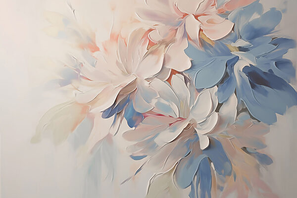 Pittura di fiori su una superficie bianca Pittura di fiori su una superficie bianca