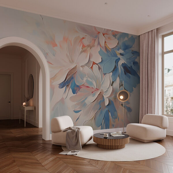 Pittura di fiori su una superficie bianca Pittura di fiori su una superficie bianca