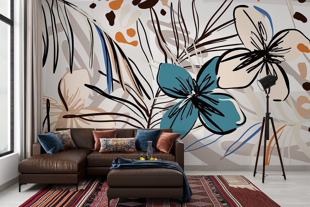 Colorful floral pattern with flowers Colorful floral pattern with flowers