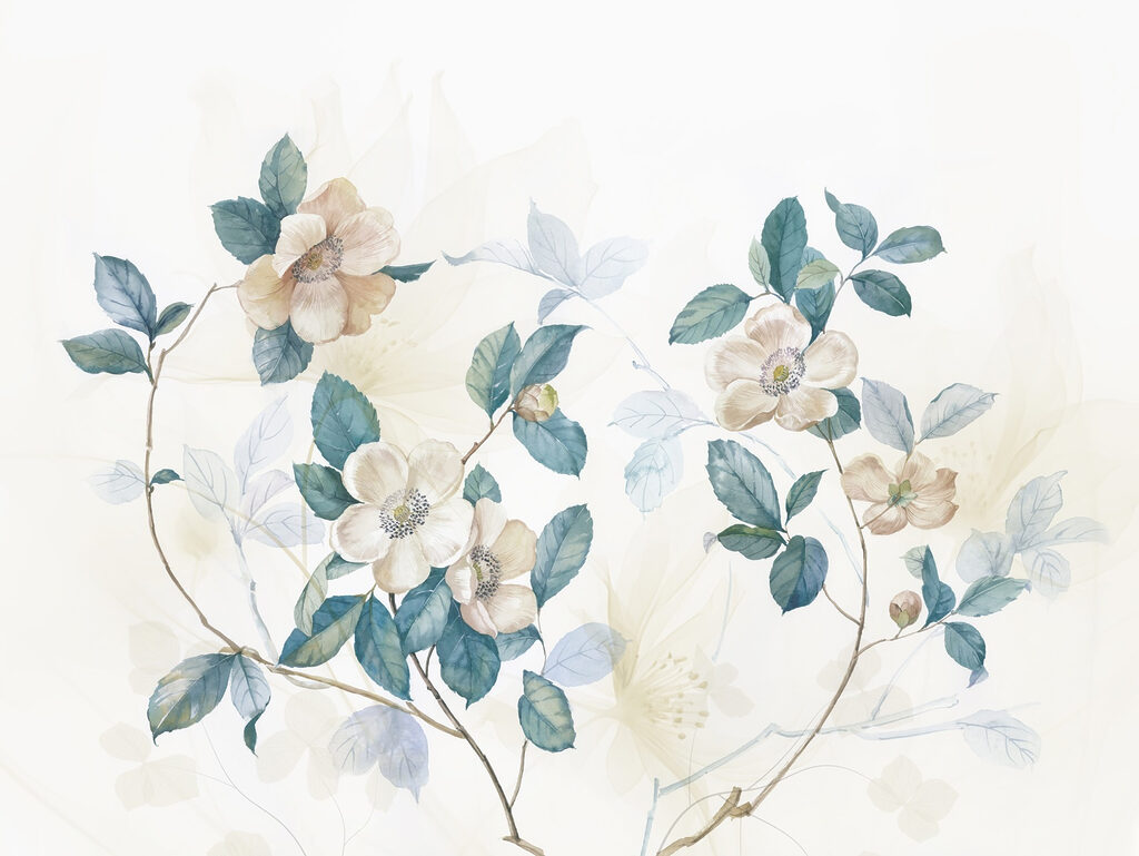 Pittura di fiori e foglie Pittura di fiori e foglie