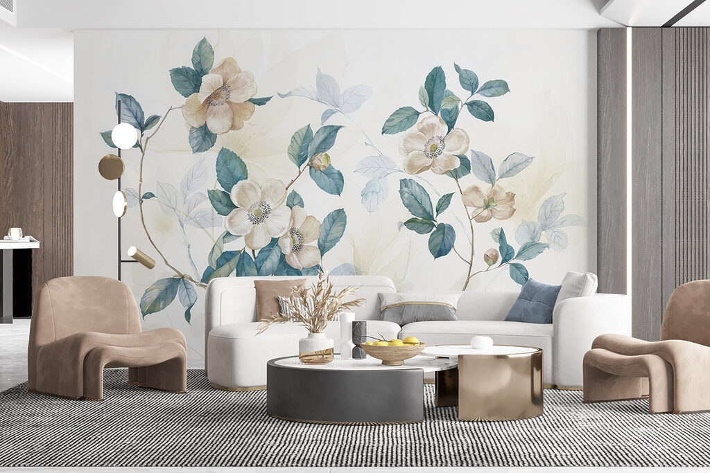 Painting of flowers and leaves Painting of flowers and leaves