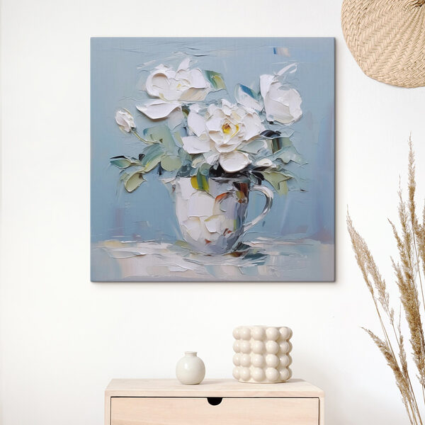 Painting of flowers in a cup Painting of flowers in a cup