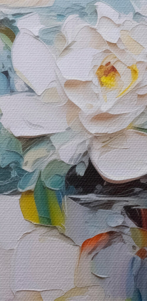 Painting of flowers in a cup Painting of flowers in a cup