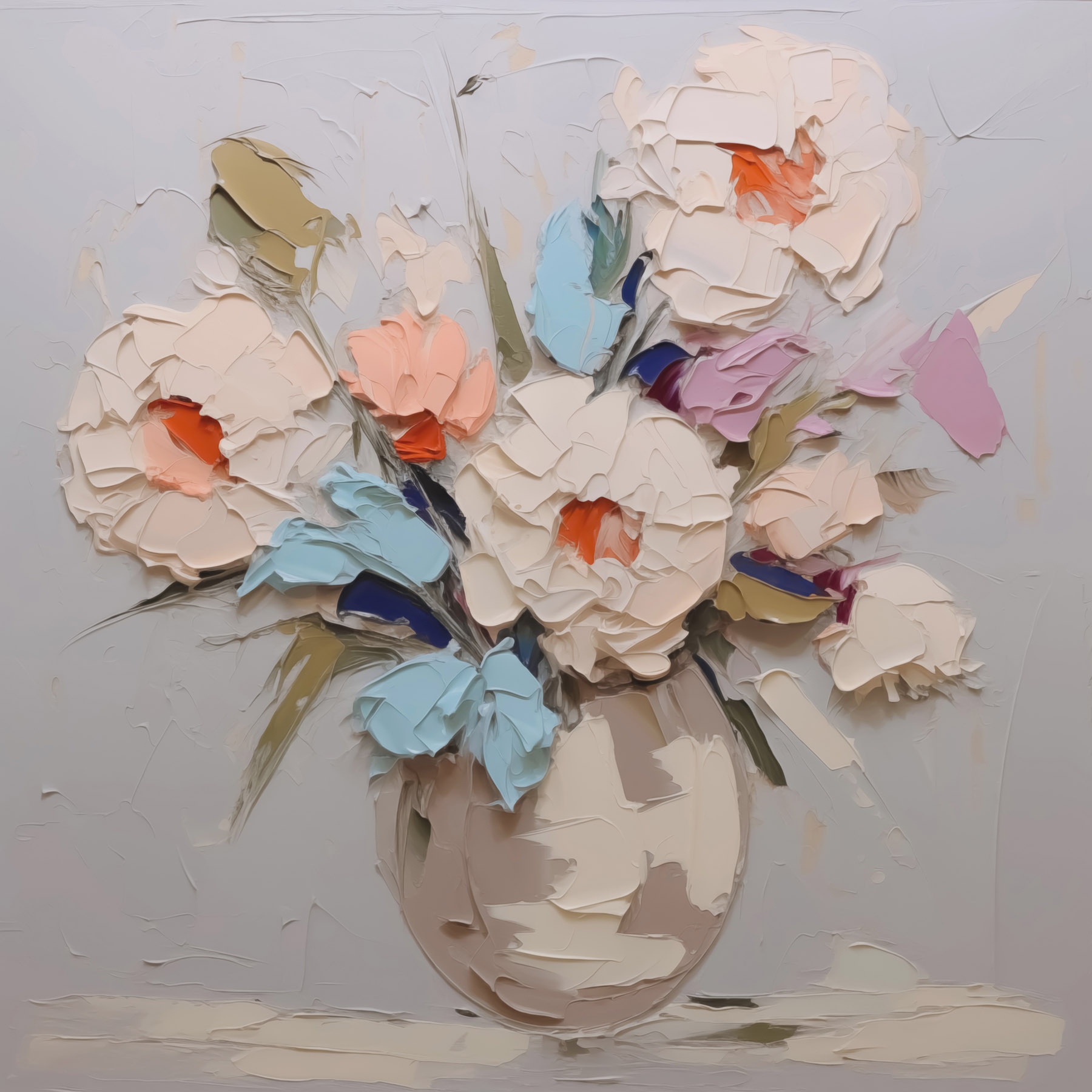 Painting of flowers in a vase