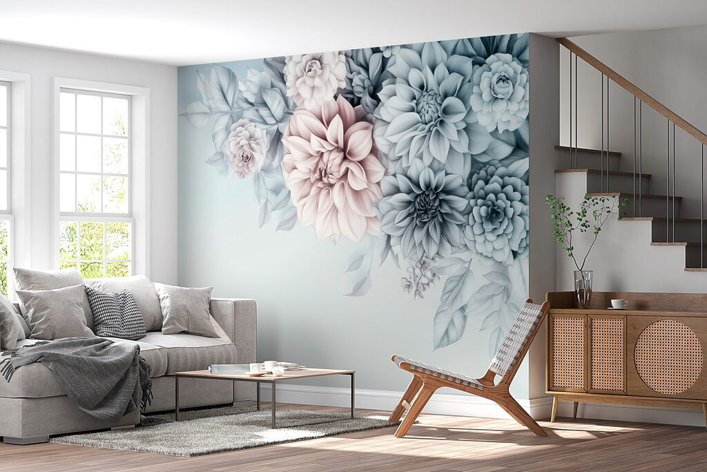 Group of flowers with leaves Group of flowers with leaves