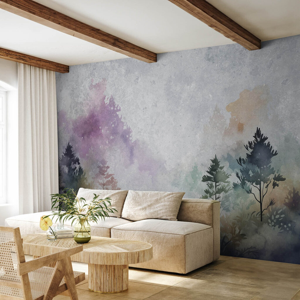 Painting of trees and bushes