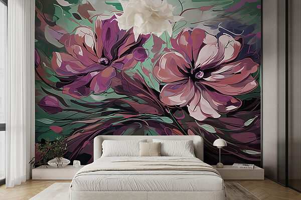 Pittura di fiori su una superficie Pittura di fiori su una superficie