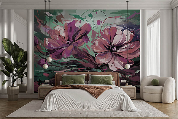 Pittura di fiori su una superficie Pittura di fiori su una superficie