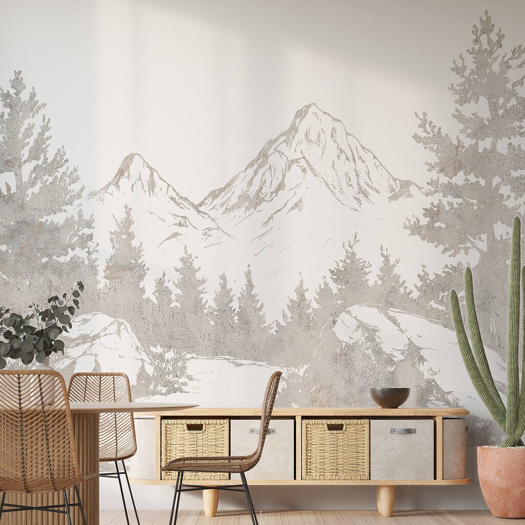 Drawing of a mountain range