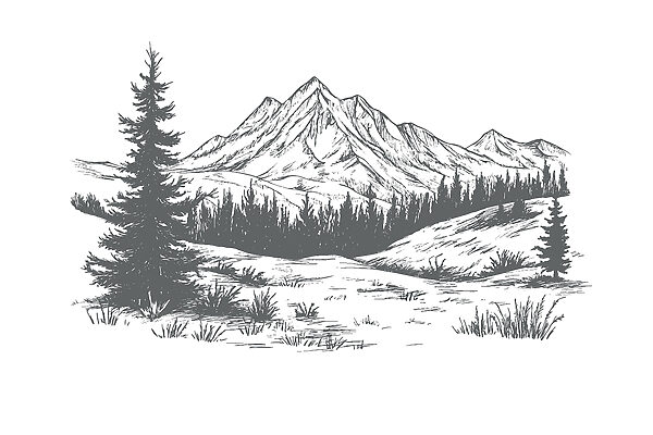 Disegno di una catena montuosa Disegno di una catena montuosa