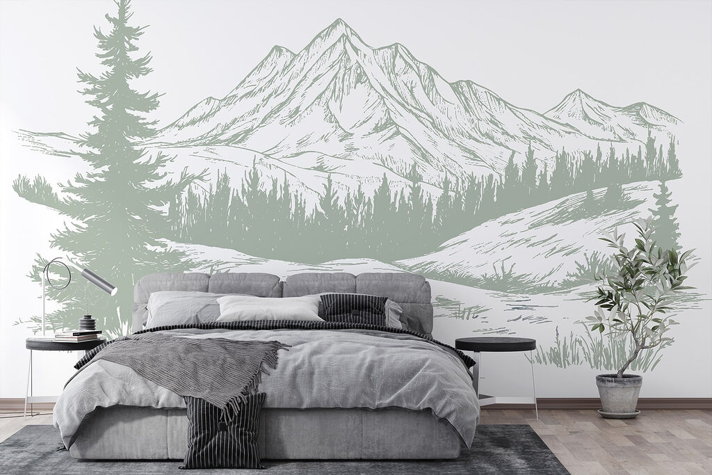 Drawing of a mountain range