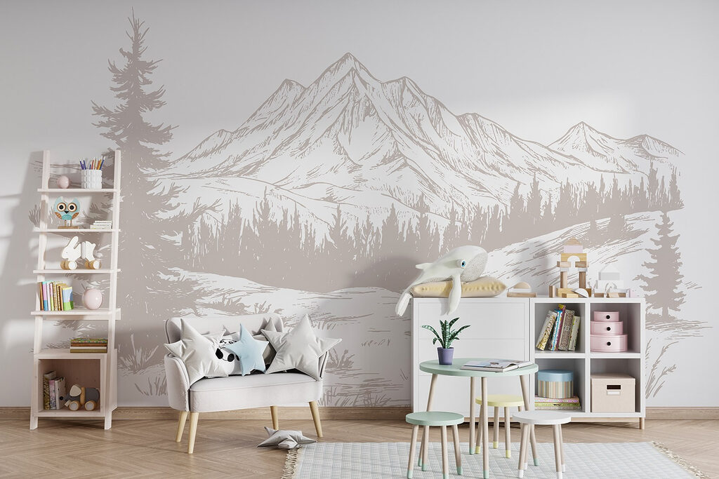 Drawing of a mountain range