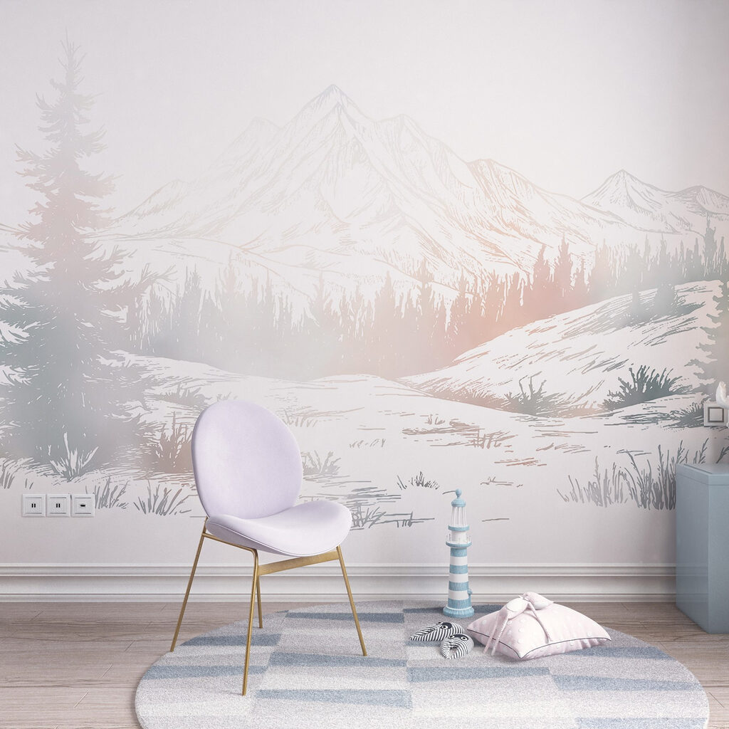 Landscape with trees and mountains Landscape with trees and mountains