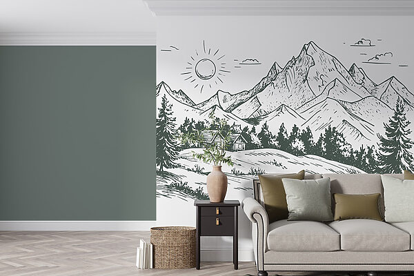 Paesaggio con alberi e casa Paesaggio con alberi e casa