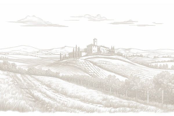 Paesaggio con casa e campi Paesaggio con casa e campi