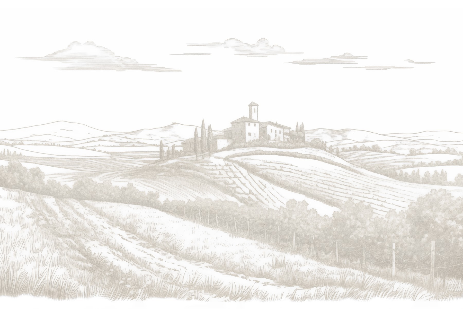 Landscape with a house and fields