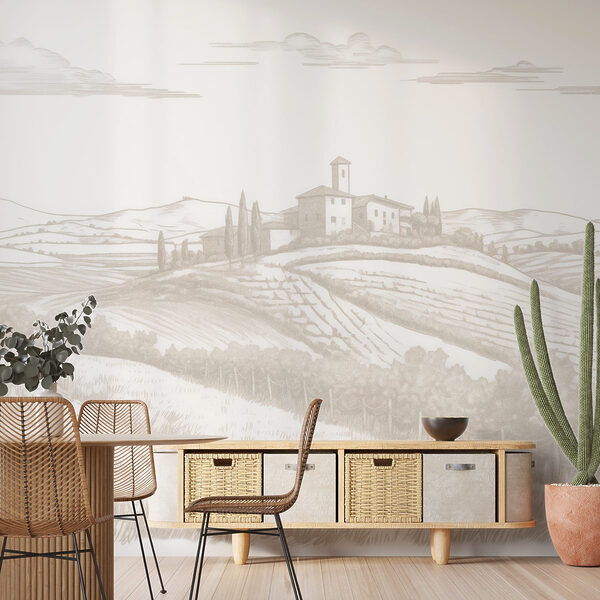 Paesaggio con casa e campi Paesaggio con casa e campi