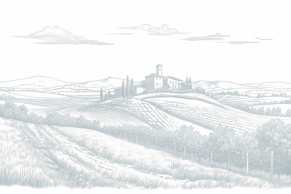 Paesaggio con casa e alberi Paesaggio con casa e alberi