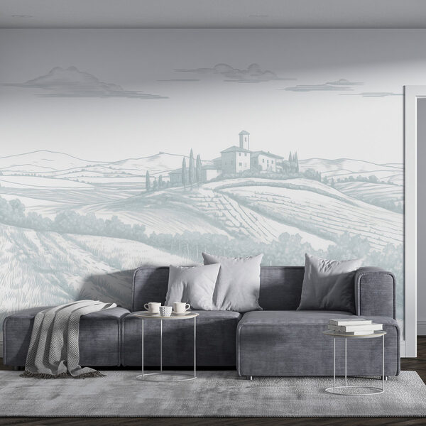 Paesaggio con casa e alberi Paesaggio con casa e alberi