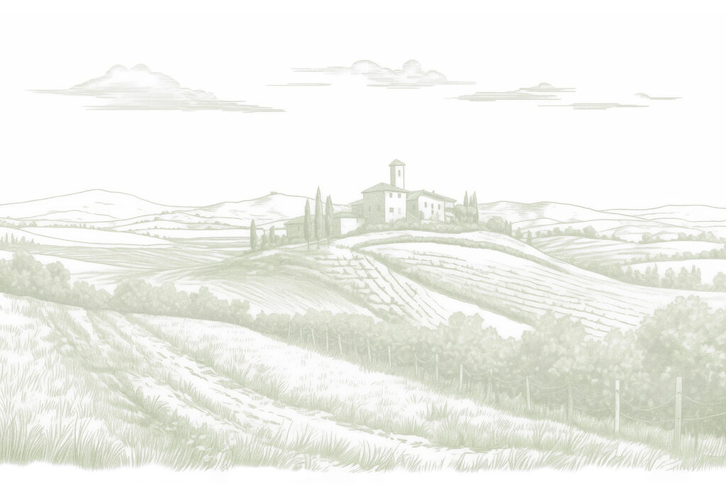 Paesaggio con casa e campi Paesaggio con casa e campi