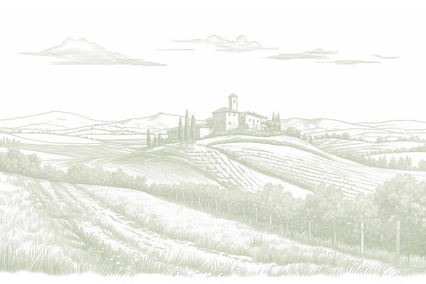 Paesaggio con casa e campi Paesaggio con casa e campi