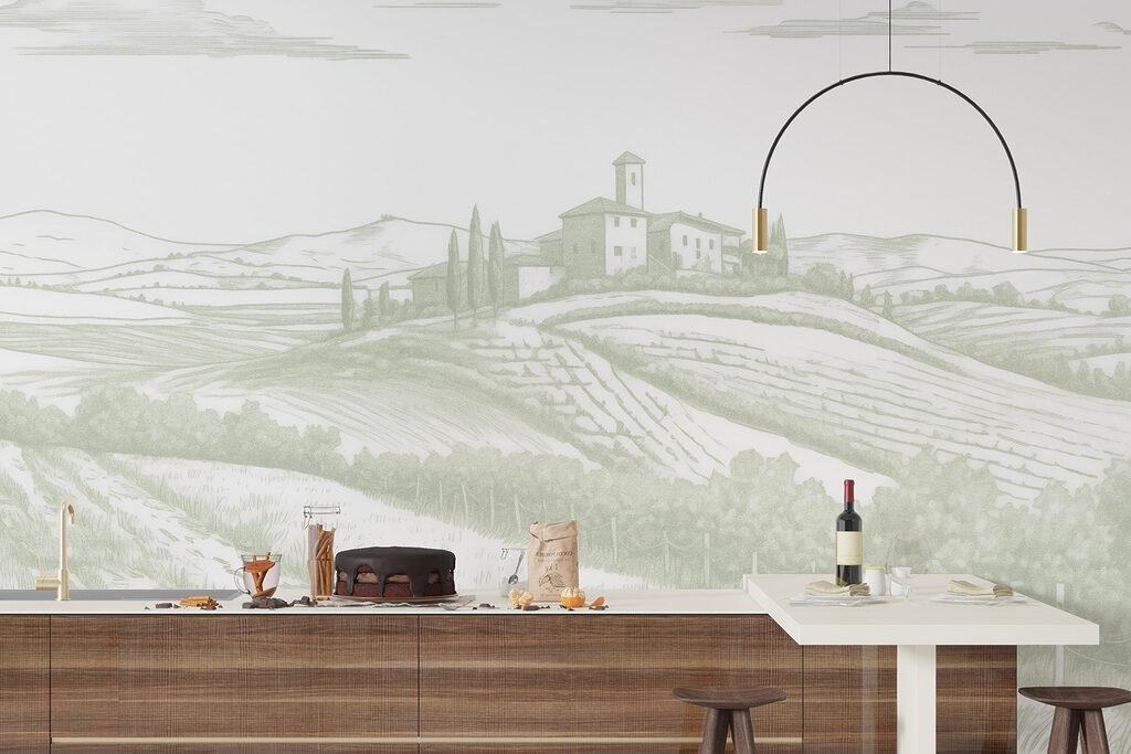 Landscape with a house and fields