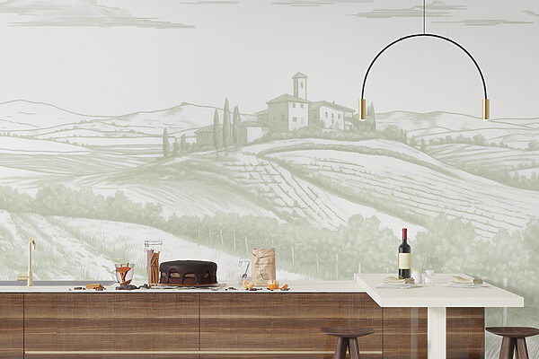 Paesaggio con casa e campi Paesaggio con casa e campi